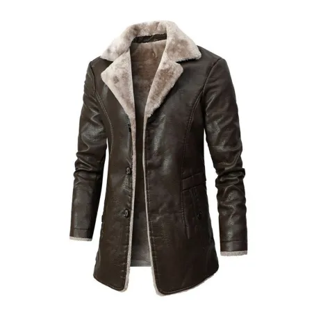 Warme Lederjacke mit Fell