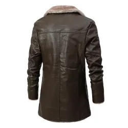Warme Lederjacke mit Fell