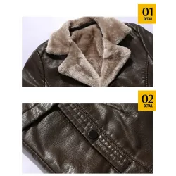 Warme Lederjacke mit Fell