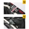 Kurze Lederjacke - dekorative Aufnäher