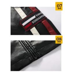 Kurze Lederjacke - dekorative Aufnäher