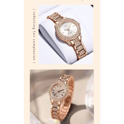 SUNKTA - elegant Quartz watch with crystals - rose goldWatches