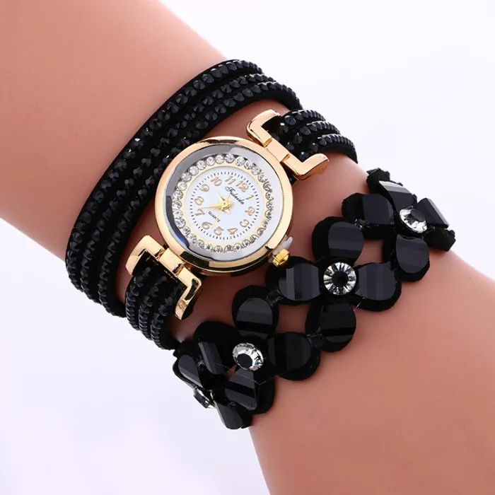 Multilayer crystal bracelet - with watchBracelets