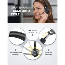 Mpow HC6 – USB-Kabel-Headset – Kopfhörer mit Mikrofon – 3,5 mm