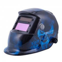 Automatisch verdunkelnder Schweißhelm – LCD – blauer Totenkopf