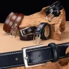Elegant leather belt - with metal buckleBelts