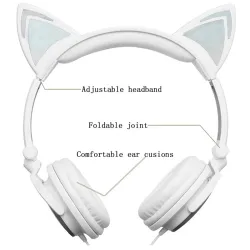 Kinderkopfhörer – LED – leuchtende Katzenohren – 3,5-mm-Klinkenstecker