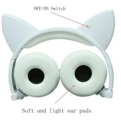 Kinderkopfhörer – LED – leuchtende Katzenohren – 3,5-mm-Klinkenstecker