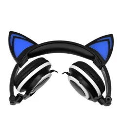Kinderkopfhörer – LED – leuchtende Katzenohren – 3,5-mm-Klinkenstecker