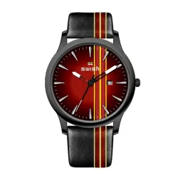 SWISH – Quarz-Sportuhr – Lederarmband – wasserdicht