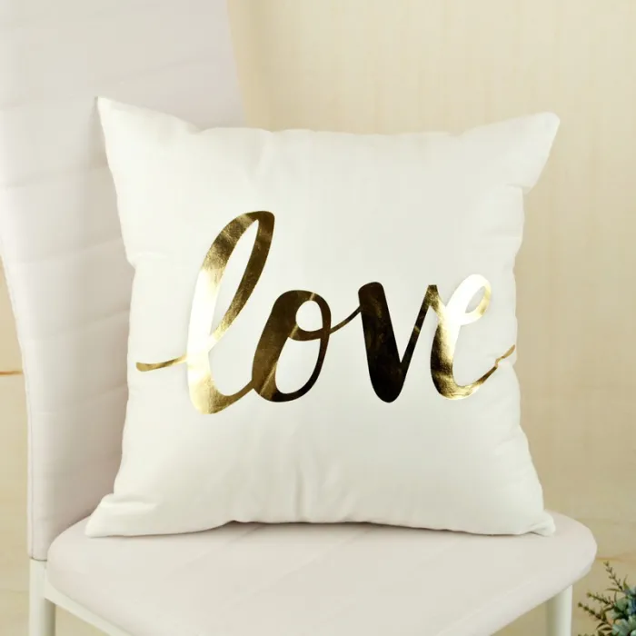 Luxus-Kissenbezug – Ananas – goldbronzierender Druck – 45 cm * 45 cm