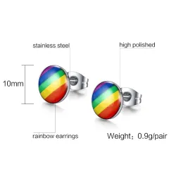 Runde Regenbogen-Ohrstecker