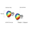 Runde Regenbogen-Ohrstecker