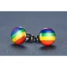 Runde Regenbogen-Ohrstecker
