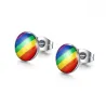 Runde Regenbogen-Ohrstecker