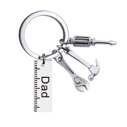 Edelstahl-Schlüsselanhänger mit Mini-Werkzeugen – Papa/Opa