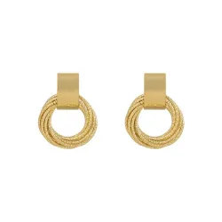 Elegant golden round earrings - multiple circlesEarrings