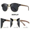 MERRYS – klassische polarisierte Sonnenbrille – halbrandlos – Holzbügel – UV400