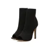 Modischer Peeptoe - High Heel - Stiefeletten - Pumps