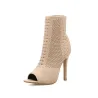 Modischer Peeptoe - High Heel - Stiefeletten - Pumps
