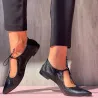 Elegante flache Lederschuhe - Schnürung
