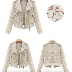 Fashion short lace jacket - with zipperJackets