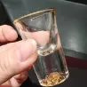 Glasgläser-Shots – mit goldenem Design – bleifrei – 10 ml