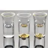 Glasgläser-Shots – mit goldenem Design – bleifrei – 10 ml