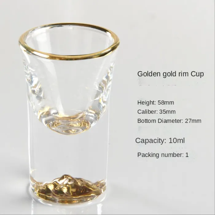 Glasgläser-Shots – mit goldenem Design – bleifrei – 10 ml