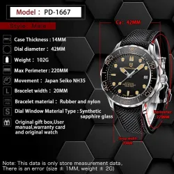 PAGANI DESIGN – modische Automatikuhr – Nylonarmband – schwarz
