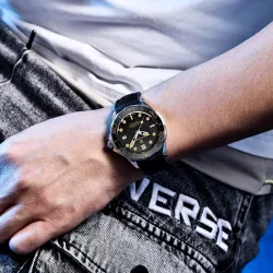 PAGANI DESIGN – modische Automatikuhr – Nylonarmband – schwarz