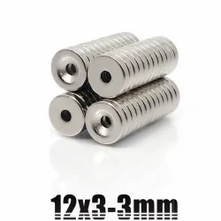 N35 – Neodym-Magnet – starke runde Scheibe – 12 mm * 3 mm – mit 3 mm Loch