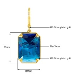 Elegante goldene lange Ohrringe – mit rechteckigem Kristall