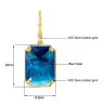 Elegante goldene lange Ohrringe – mit rechteckigem Kristall