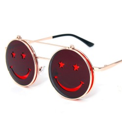 Modische Sonnenbrille – hochklappbare Gläser – Smiley-Gesicht