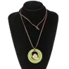 Wooden pendant with bird - rope necklaceNecklaces