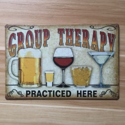Gruppentherapie – Vintage-Metallschild – Wandaufkleber