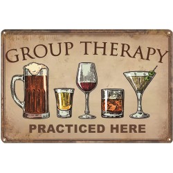 Group Therapy - vintage metal sign - wall stickerPlaques & Signs