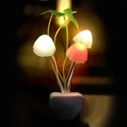 LED-Nachtlicht - Wandstecker - bunte Pilze / Lotusblume