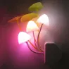 LED-Nachtlicht - Wandstecker - bunte Pilze / Lotusblume