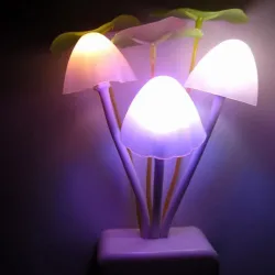 LED-Nachtlicht - Wandstecker - bunte Pilze / Lotusblume