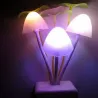 LED-Nachtlicht - Wandstecker - bunte Pilze / Lotusblume