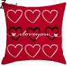 Rot/weißer Kissenbezug – Valentinstagsmotive – 45 cm * 45 cm