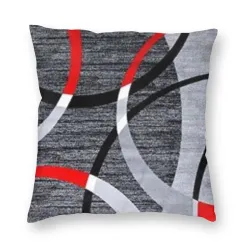 Rot / Schwarz / Weißer Kissenbezug – 45 cm * 45 cm