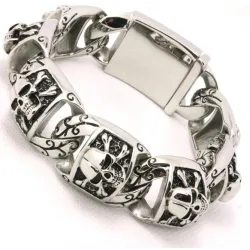 Gotischer Stil – Armband mit Skeletten – Edelstahl 316L