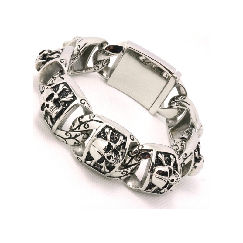 Gothic style - bracelet with skeletons - 316L stainless steelBracelets