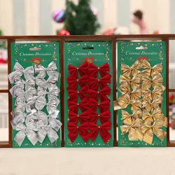 Dekorative Weihnachtsbaumschleifen - 12 Stück
