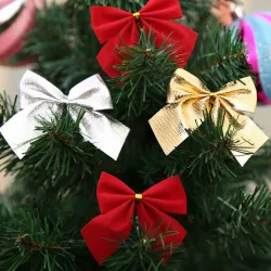 Dekorative Weihnachtsbaumschleifen - 12 Stück