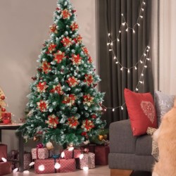 Glitter roses - Christmas tree decoration - 12 piecesChristmas