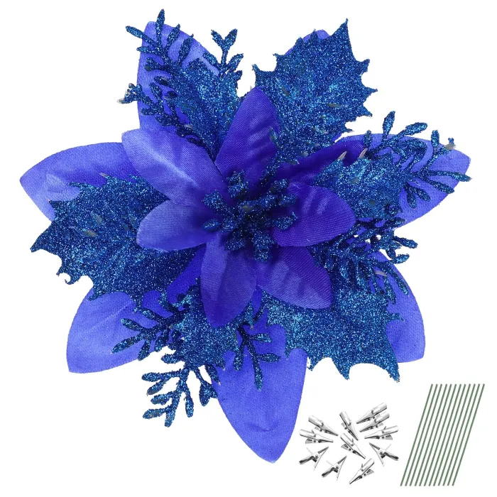 Glitzerrosen - Christbaumschmuck - 12 Stück